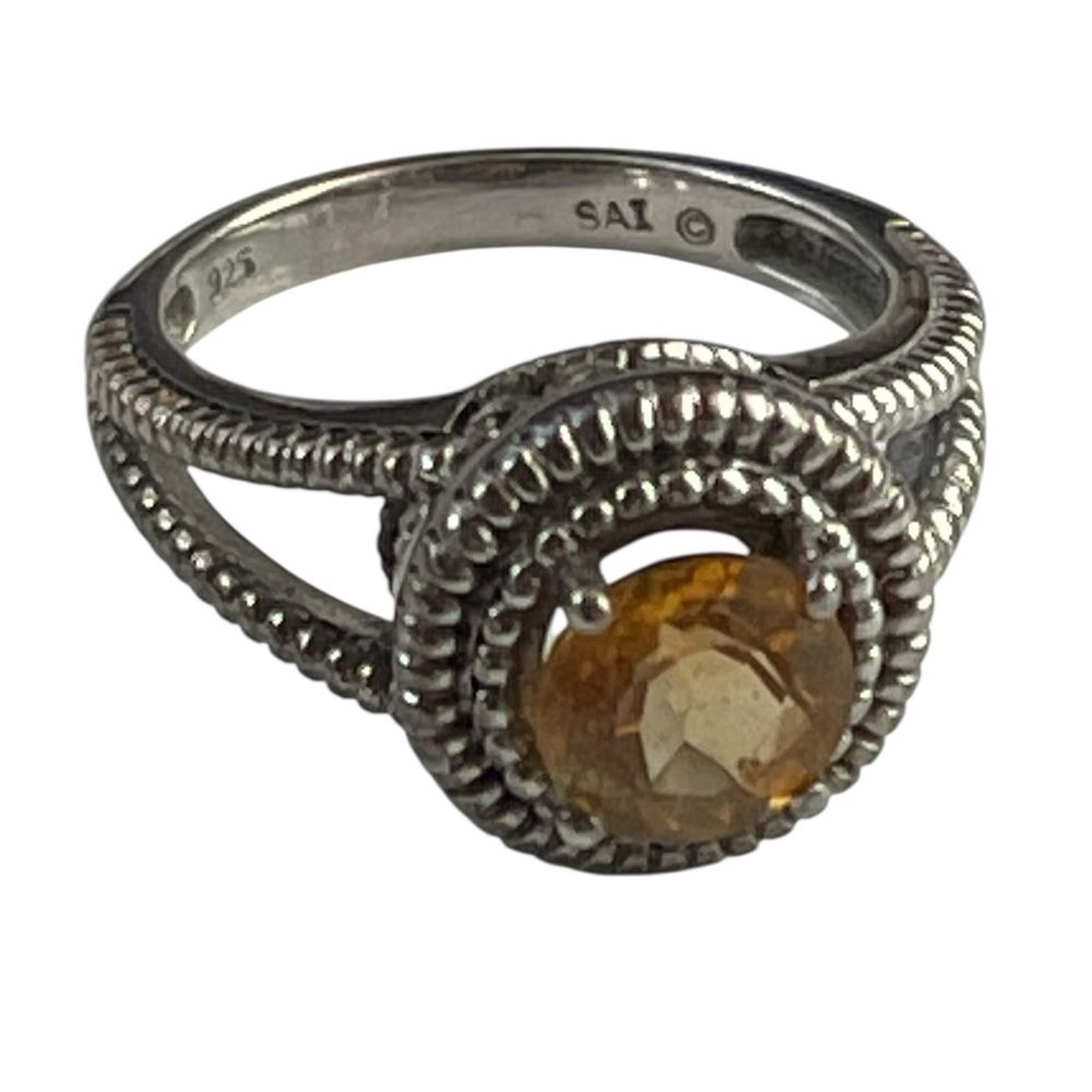 Signed Sai 925 Silver Open Back Multi Faceted Pro… - image 3